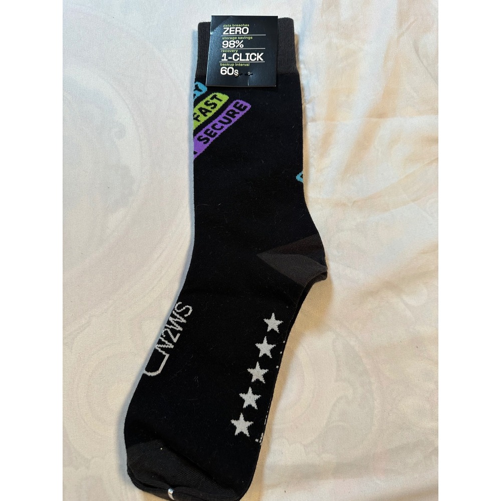 N2WS AWS Marketplace Tech Crew Socks Black Novelty Cloud Computing Swag NEW